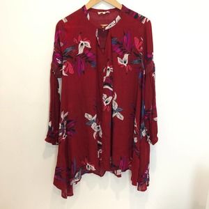 Star- Oversized Floral Handkerchief Tunic Top/Mini Dress- L